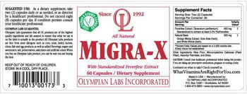 OL Olympian Labs Incorporated Migra-X - supplement