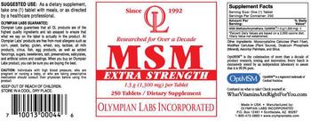 OL Olympian Labs Incorporated MSM Extra Strength - supplement