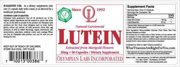 OL Olympian Labs Incorporated Natural Carotenoid Lutein - supplement