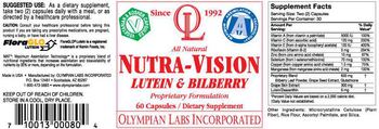 OL Olympian Labs Incorporated Nutra-Vision Lutein & Bilberry - supplement