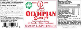 OL Olympian Labs Incorporated Olympian Energy - supplement