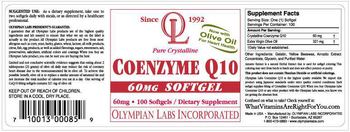 OL Olympian Labs Incorporated Pure Crystalline Coenzyme Q10 60mg Softgel - supplement