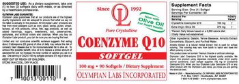 OL Olympian Labs Incorporated Pure Crystalline Coenzyme Q10 Softgel 100 mg - supplement