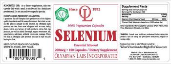 OL Olympian Labs Incorporated Selenium - supplement