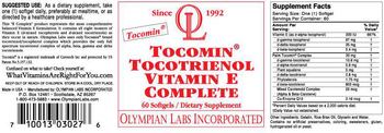 OL Olympian Labs Incorporated Tocomin Tocotrienol Vitamin E Complete - supplement