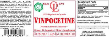 OL Olympian Labs Incorporated Vinpocetine 10 mg - supplement