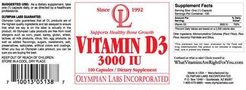 OL Olympian Labs Incorporated Vitamin D3 3000 IU - supplement