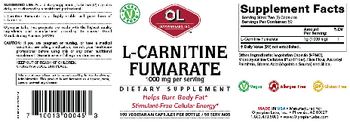 OL Olympian Labs Inc. L-Carnitine Fumarate 1000 mg - supplement