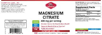 OL Olympian Labs Magnesium Citrate 400 mg - supplement