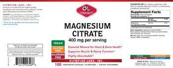 OL Olympian Labs Magnesium Citrate 400 mg - supplement