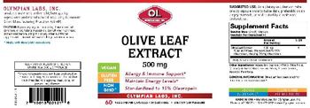 OL Olympian Labs Inc. Olive Leaf Extract 500 mg - supplement