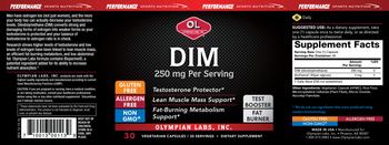 OL Olympian Labs Performance Sports Nutrition DIM 250 mg - supplement
