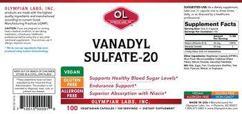 OL Olympian Labs Vanadyl Sulfate-20 - supplement