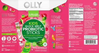 OLLY Kids Quick Melt Probiotic Sticks Wacky Watermelon - probiotic supplement