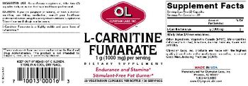 Olympian Labs, Inc. L-Carnitine Fumarate 1000 mg - supplement