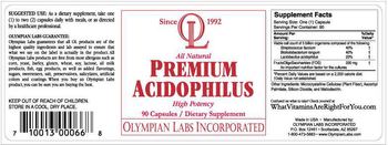 Olympian Labs Incorporated Premium Acidophilus - supplement