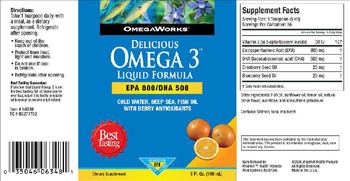 OmegaWorks Delicious Omega 3 Liquid Formula - supplement