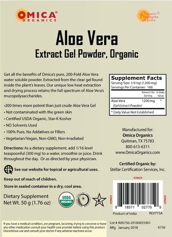 Omica Organics Aloe Vera - supplement