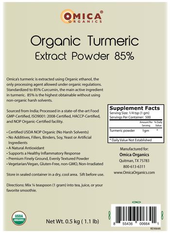 Omica Organics Organic Turmeric Extract Powder 85% - 
