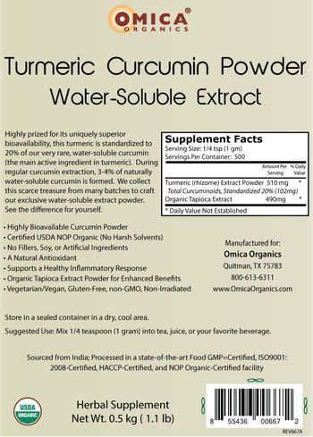 Omica Organics Turmeric Curcumin Powder - herbal supplement