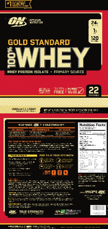 ON Gold Standard 100% Whey Vanilla Ice Cream - 
