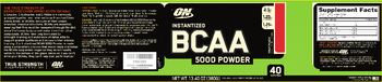 ON Instantized BCAA 5000 Powder Fruit Punch - 5 g branched chain amino acid supplement