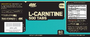 ON L-Carnitine 500 Tabs - supplement