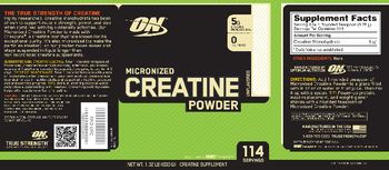 ON Micronized Creatine Powder Unflavored - creatine supplement