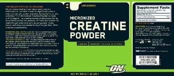 ON Micronized Creatine Powder Unflavored - creapuretm creatine supplement