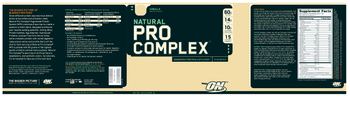 ON Natural Pro Complex Vanilla - augmented protein supplement