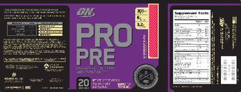 ON Pro Pre Strawberry Burst - preworkout supplement