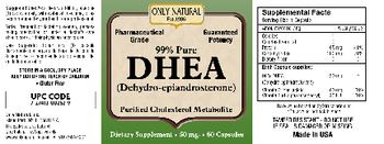 Only Natural 99% Pure DHEA - supplement