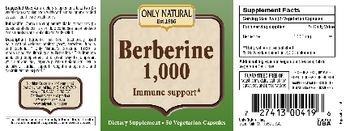 Only Natural Berberine 1,000 - supplement