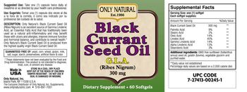 Only Natural Black Currant Seed Oil G.L.A (Ribes Nigrum) 300 mg - supplement