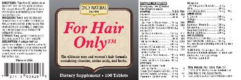 Only Natural For Hair Only - supplement