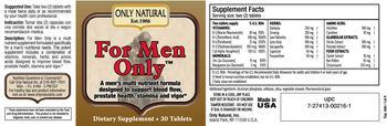Only Natural For Men Only - supplement