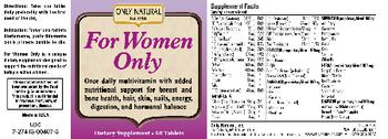 Only Natural For Women Only - supplement
