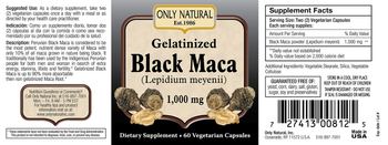 Only Natural Gelatinized Black Maca (Lepidium meyenii) 1,000 mg - supplement