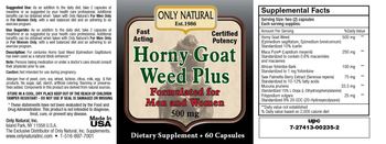 Only Natural Horny Goat Weed Plus 500 mg - supplement