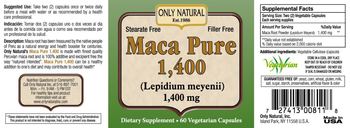 Only Natural Maca Pure 1,400 - supplement