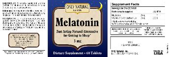 Only Natural Melatonin 3 mg - supplement