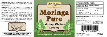 Only Natural Moringa Pure (Moringa Oleifera) 1,000 mg - supplement