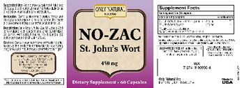 Only Natural No-Zac St. John's Wort 450 mg - supplement