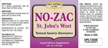 Only Natural No-Zac St. John's Wort - liquid supplement