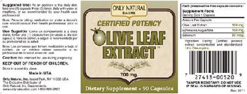 Only Natural Olive Leaf Extract 700 mg - supplement
