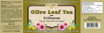 Only Natural Olive Leaf Tea With Echinacea - herbal supplement