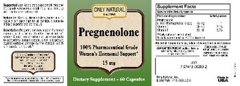 Only Natural Pregnenolone 15 mg - supplement