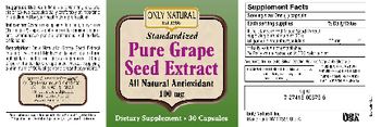 Only Natural Standardized Pure Grape Seed Extract - supplement