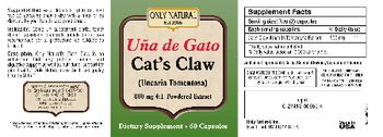 Only Natural Una De Gato Cat's Claw 800 mg - supplement