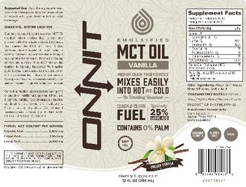 Onnit Emulsified MCT Oil Creamy Vanilla Flavor - supplement